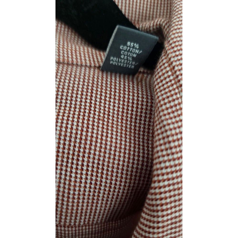 Van Heusen Button Down Mens 19 34/35 Red Brown Excellent Flex Regular Stretch - Picture 3 of 5